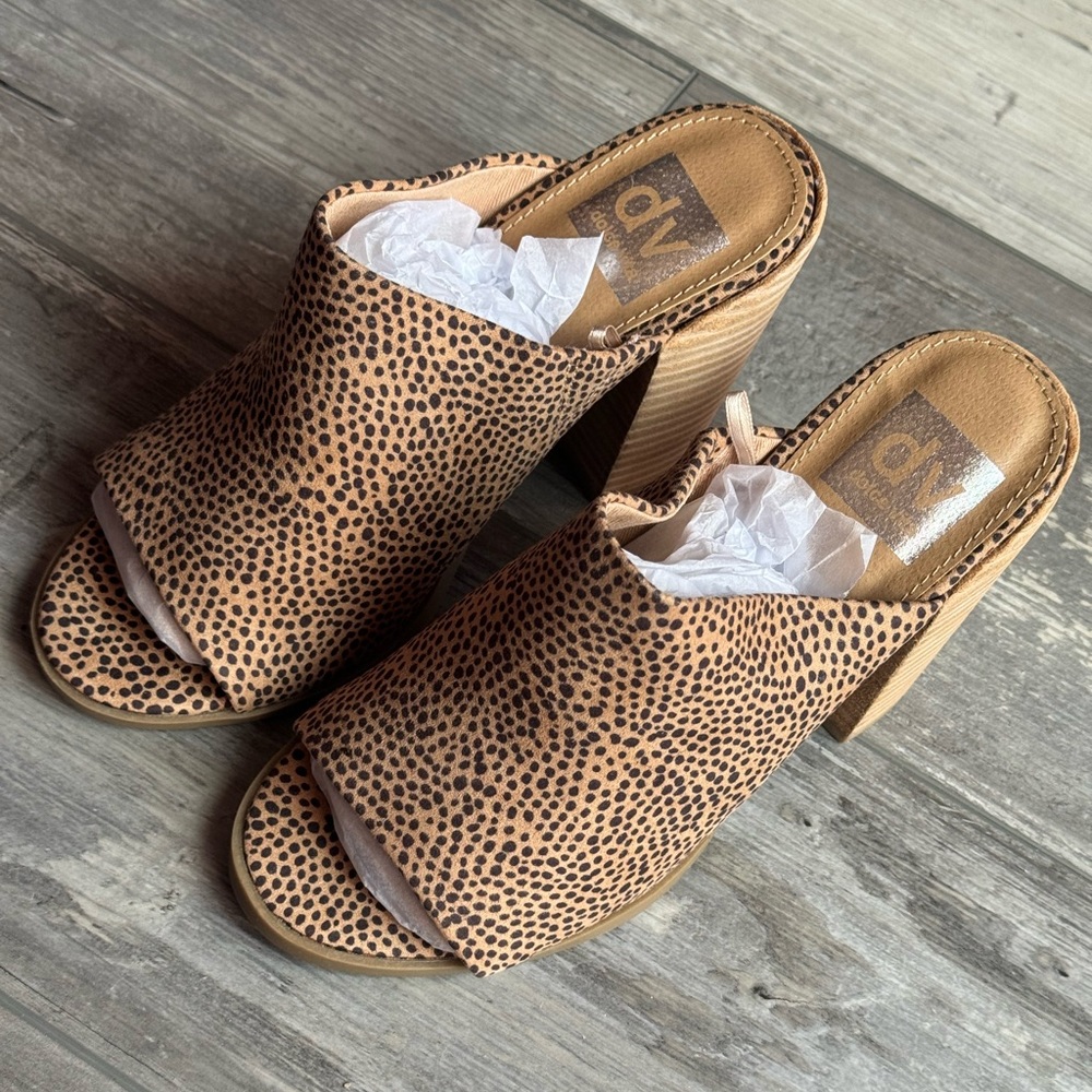 DV by dolce vita BERRET heeled mule animal print open toe slide